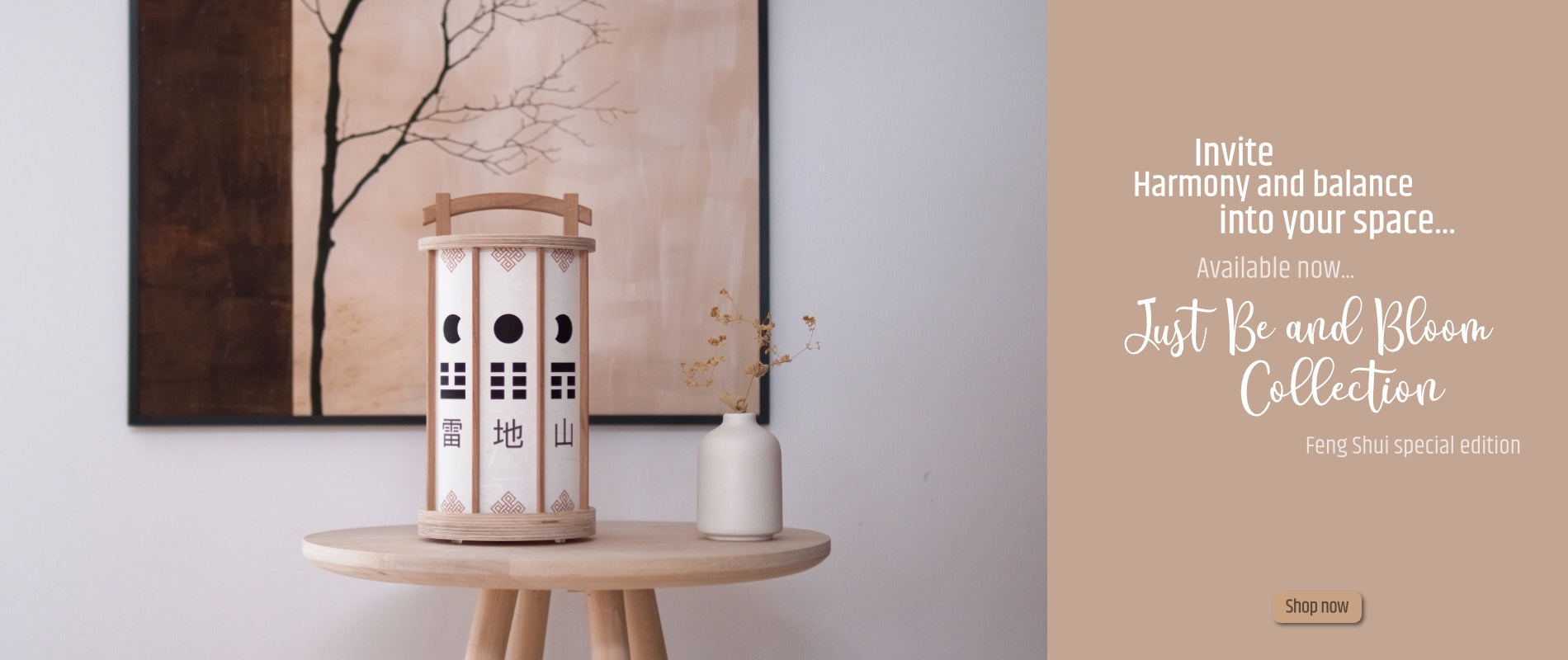 Photo of a handmade Japanese inspired wood and paper lantern/lamp.