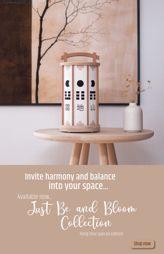 Photo of a handmade Japanese inspired wood and paper lantern/lamp.