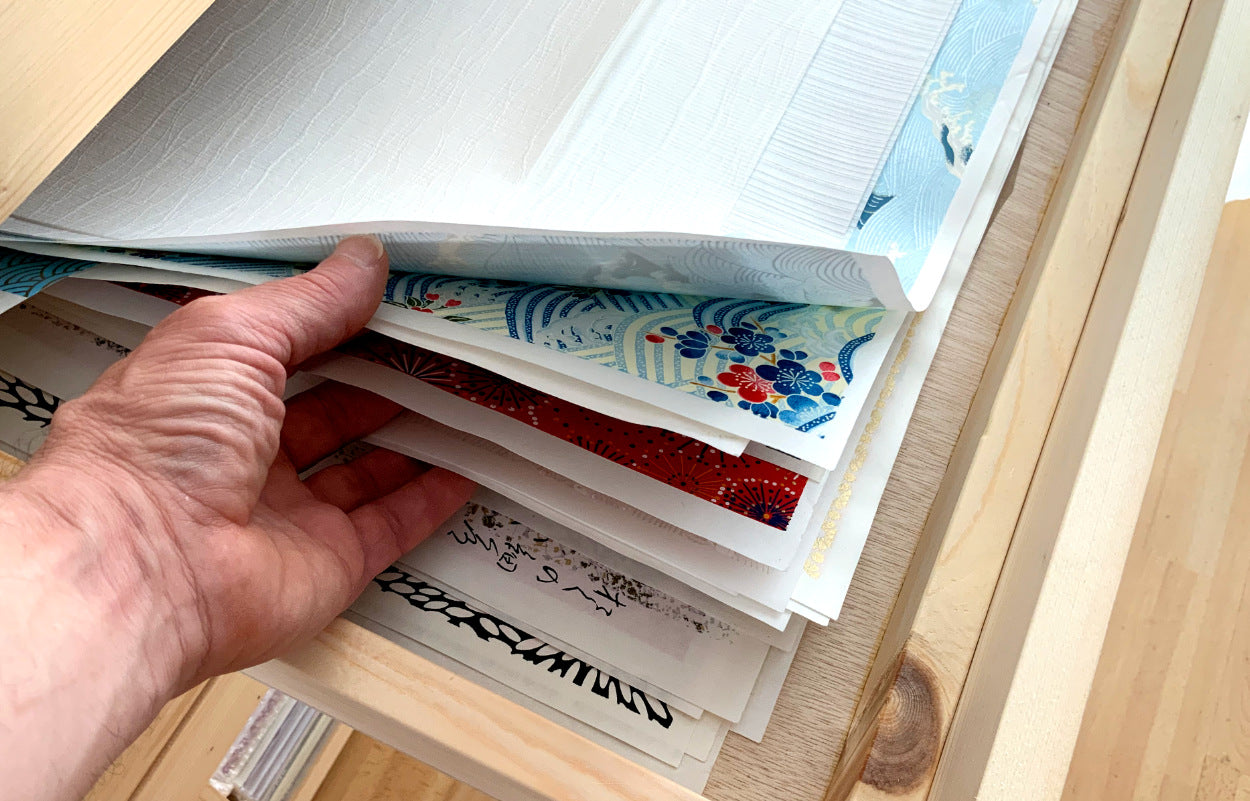 A peek behind the scenes… the wondrous world of washi – Works by Shaun