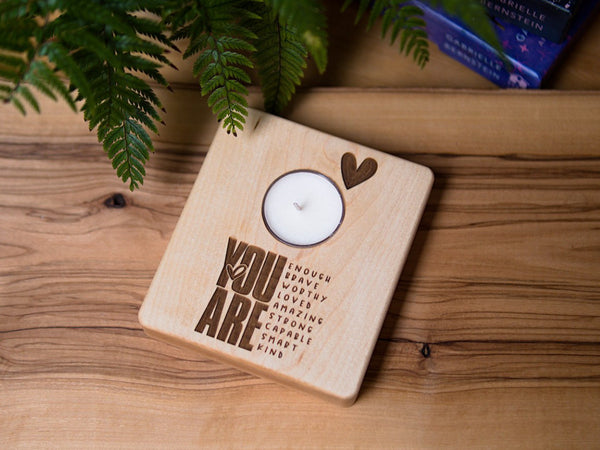 Accents Collection - Affirmation tealight candle holders